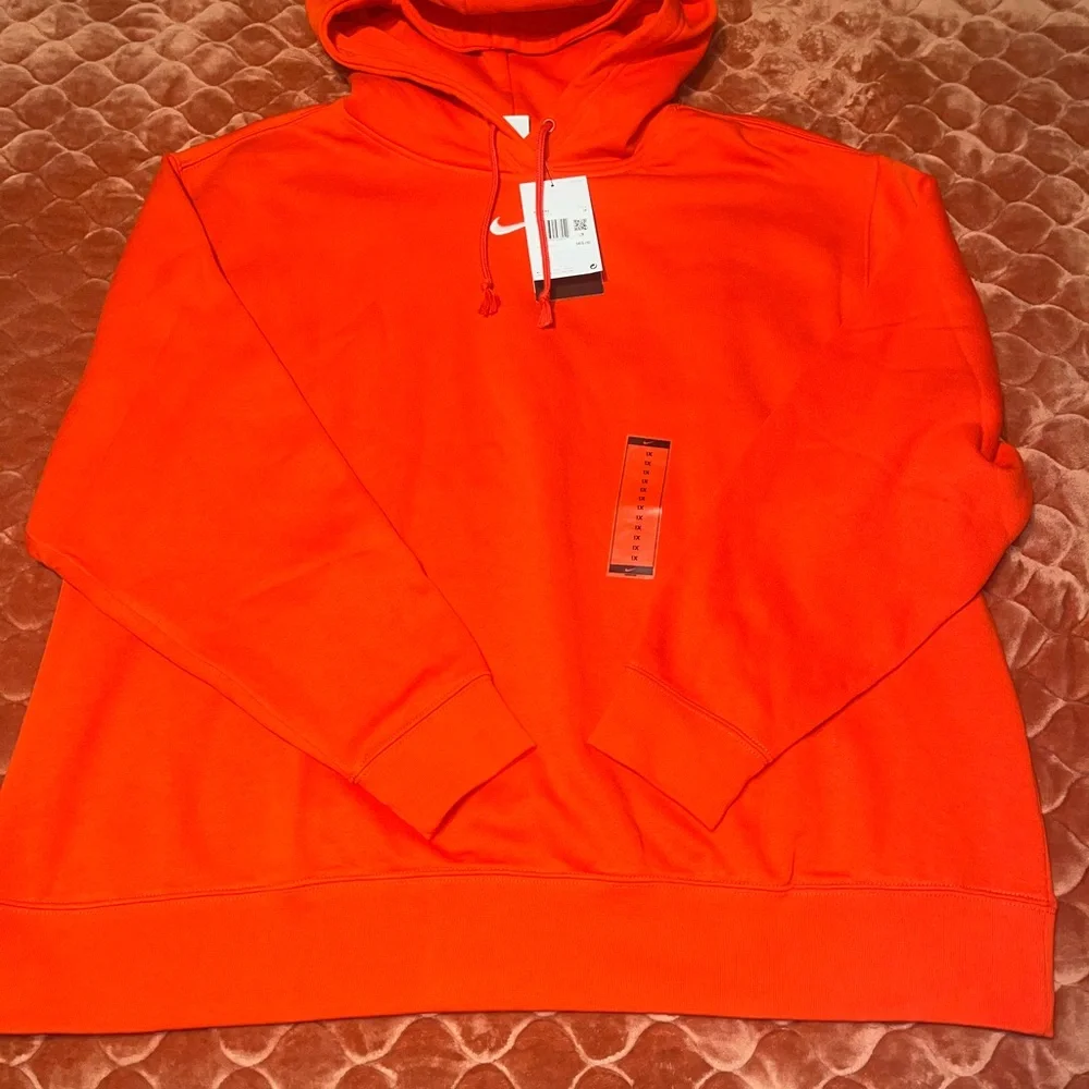 Nike Red Hoodie with White Swoosh - Picture 1 of 4